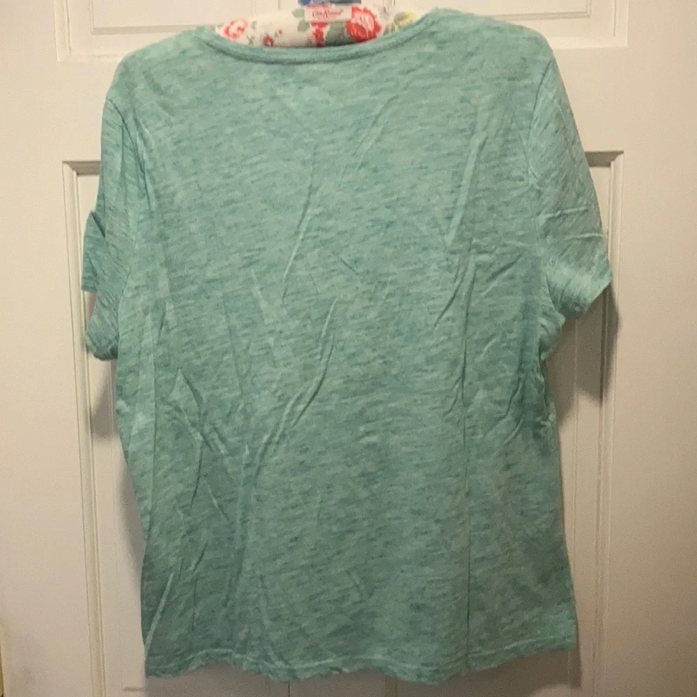 Talbots green and white tee, excellent condition - Picture 3 of 3